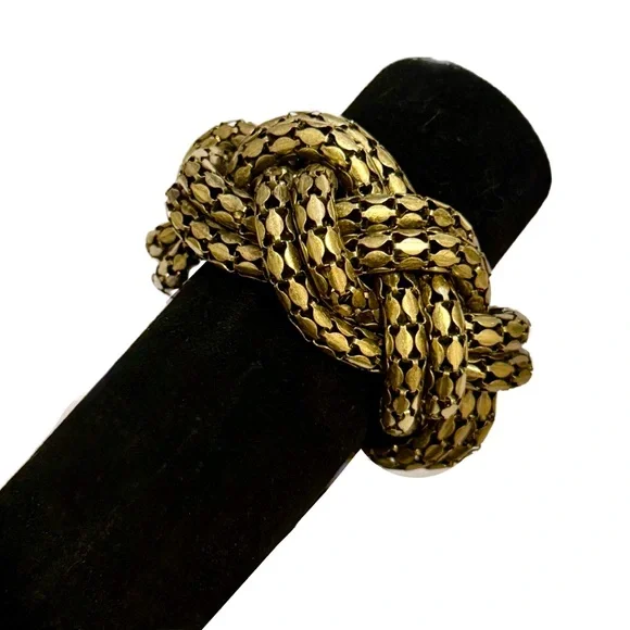 White House Black Market Gold Braided Statement Bracelet - Picture 4 of 6